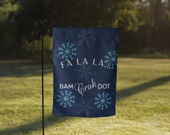 Fa la la...Bam Crak Dot Garden flag - Christmas Mah Jongg garden flag, Mahjong garden flag, game party