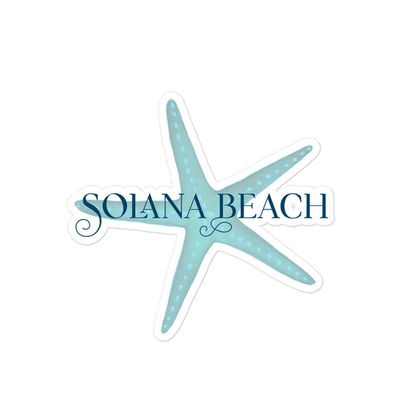 Solana Beach Seastar Bubble-free stickers - Starfish - San Diego Beaches, California, Beach, San Diego Bay, Beach Collection