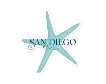 San Diego Seastar Bubble-free sticker - Starfish - San Diego Beaches, California, Beach, San Diego Bay, Beach Collection