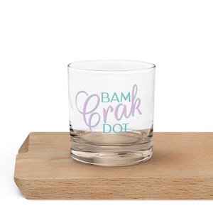 Bam Crak Dot On the Rocks glass - Mah Jongg, Mahjong, girls game night, Mah Jongg gift, Mahjong on the rocks, girls night out, mah girls