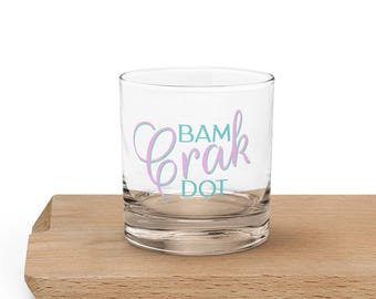 Bam Crak Dot On the Rocks glass - Mah Jongg, Mahjong, noche de juegos de chicas, regalo de Mah Jongg, Mahjong on the rocks, noche de chicas, chicas mah