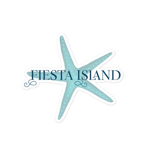 Fiesta Island-stickers zonder luchtbellen - Starfish - Mission Bay, Pacific Beach, San Diego Beaches, Californië, San Diego Bay, Beach Collection