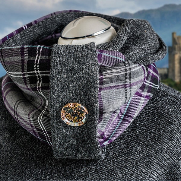Écharpe d'infinité à boutons en laine d'agneau écossaise, accessoires pour dames,