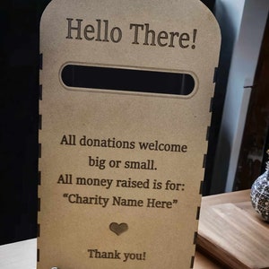 MDF Personalised Wooden Post Box - Fundraising/ Charity Post Box