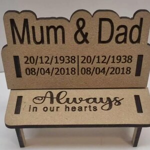 Remembrance Bench - Any Name and Date - Remembrance - Memorial Gift