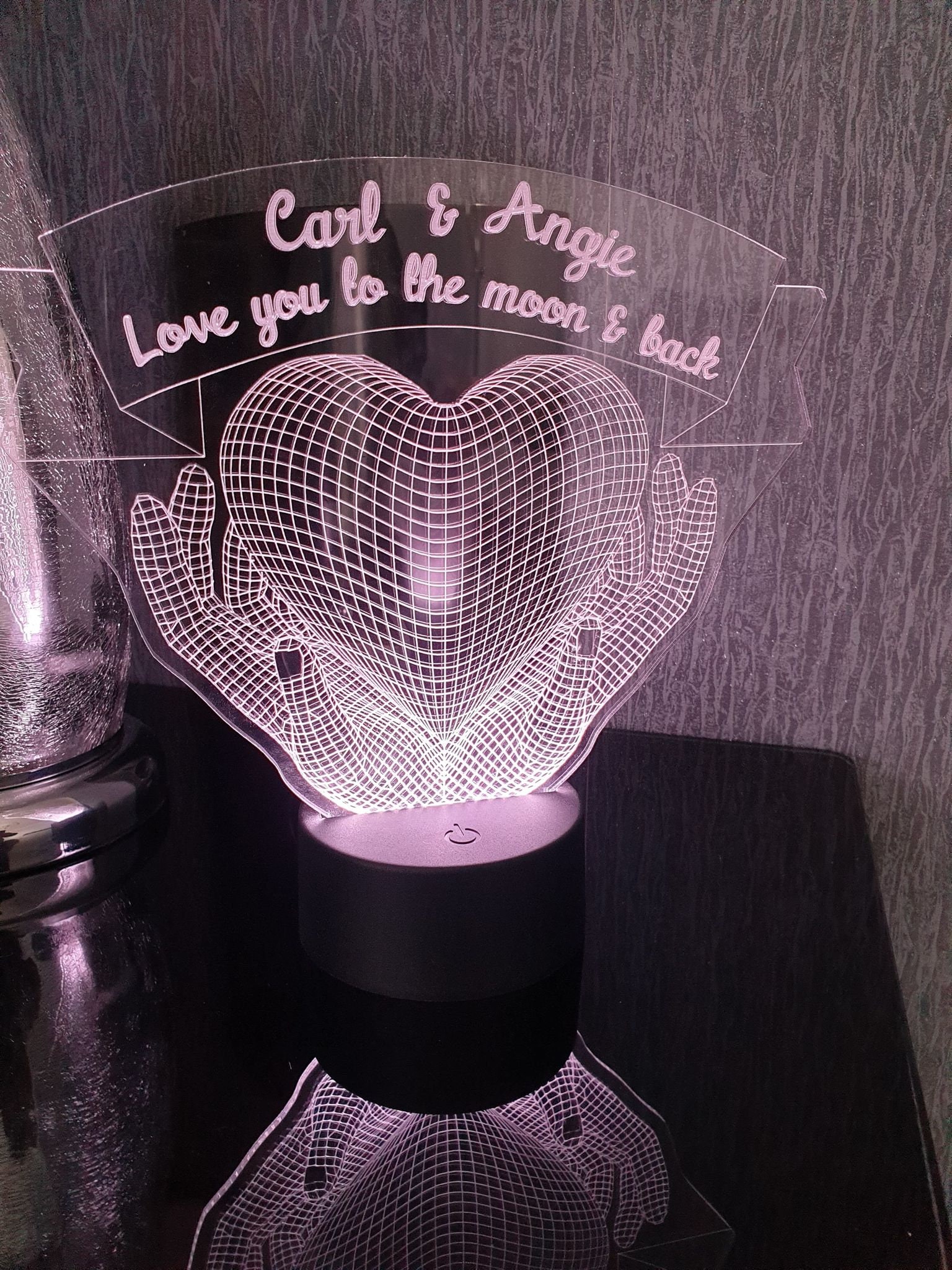 Personalised Night Lights Light up Heart Love Light Etsy