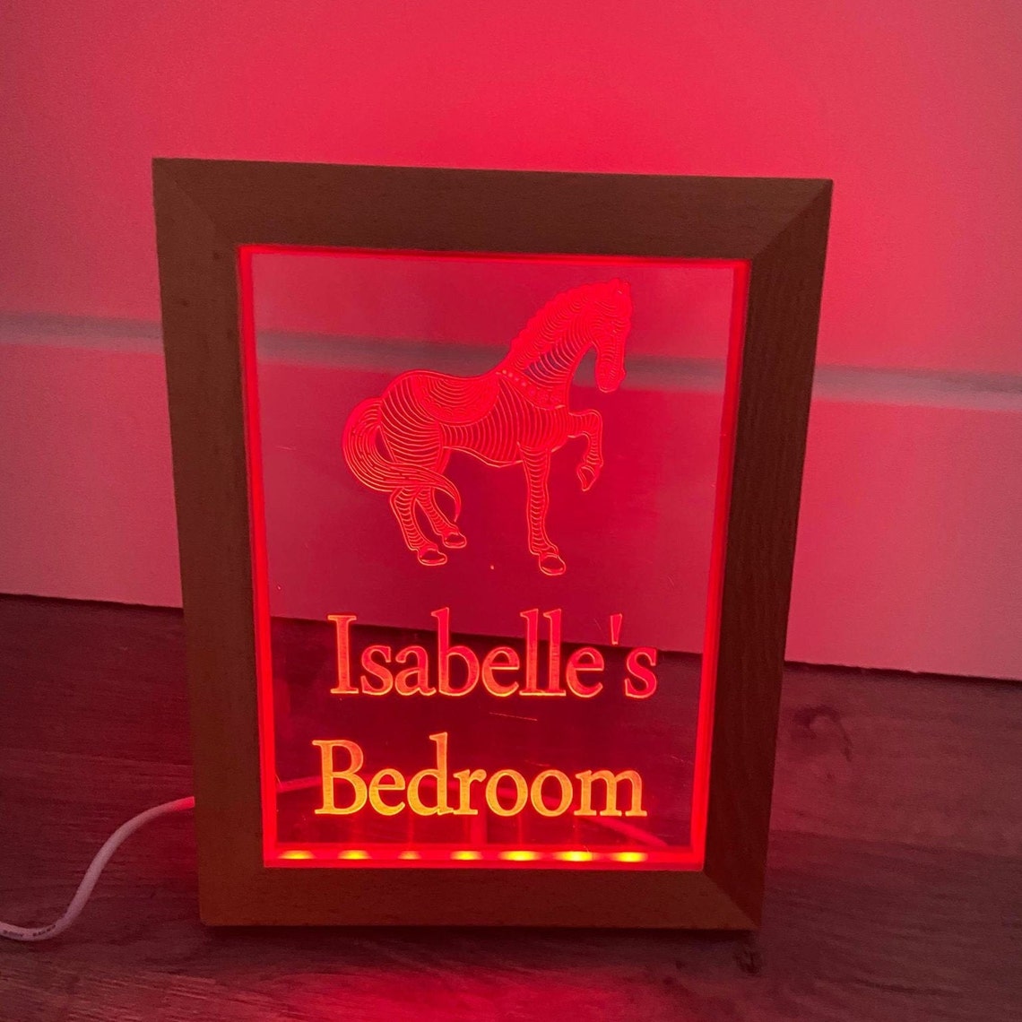 Personalised Light up Colour Changing Wooden Frame Light up Etsy