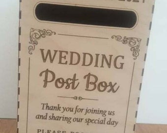 MDF Personalised Wooden Postbox - Weddings - Birthday - Party's - Post Box