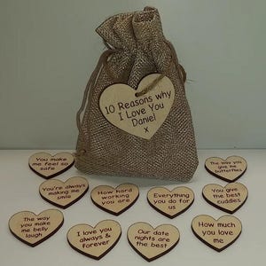 Personalised Reasons Why I Love You Gift, Custom Love Notes in a Bag, Romantic Anniversary Gift for Him or Her, Valentine's Day Keepsake