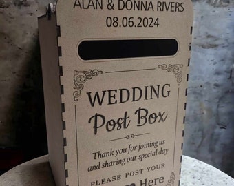 MDF Personalised Wooden Postbox - Weddings - Birthday - Party's - Post Box