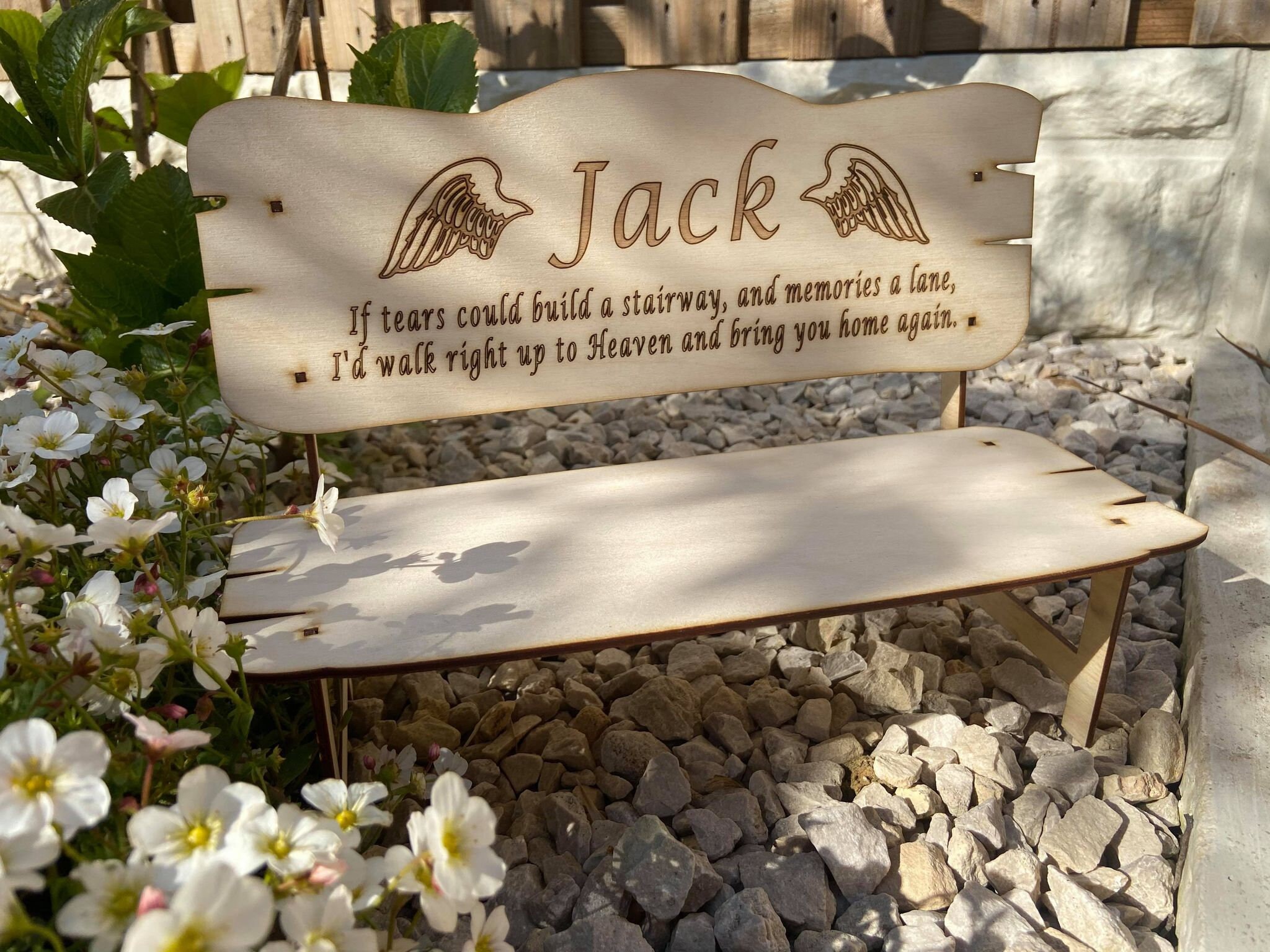 Large Personalised Remembrance Bench Memorial Gift Angel Etsy