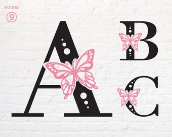 Butterfly Monogram Svg Etsy