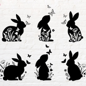 Lapin floral svg, png, dxf, eps, pdf