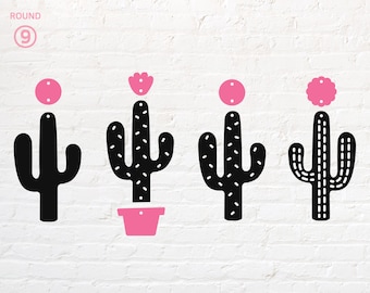 Cactus earring svg, png, dxf, eps, pdf