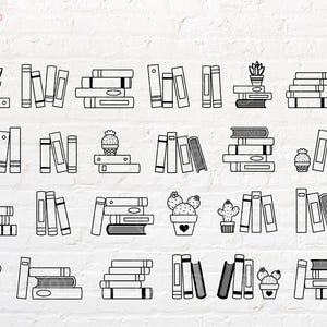 Bookshelf svg, Books svg, png, dxf, eps, pdf