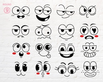 Cartoon Face svg, Face Expression svg, png, dxf, eps, pdf