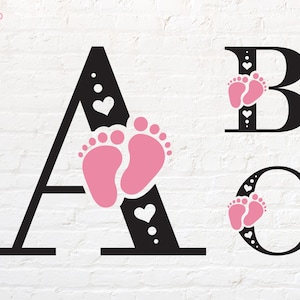 Baby foot Alphabet svg, png, dxf, eps, pdf