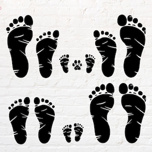 Familie Fuß Druck svg, png, dxf, eps, pdf