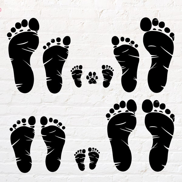 Family foot print svg, png, dxf, eps, pdf