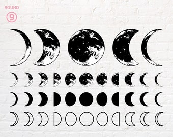 60 Moon SVG Bundle, Night moon svg, Moon dxf, Moon png, Moon eps, Moon  vector, Moon cut files, Moon phases svg, Full moon svg, Moon SVG