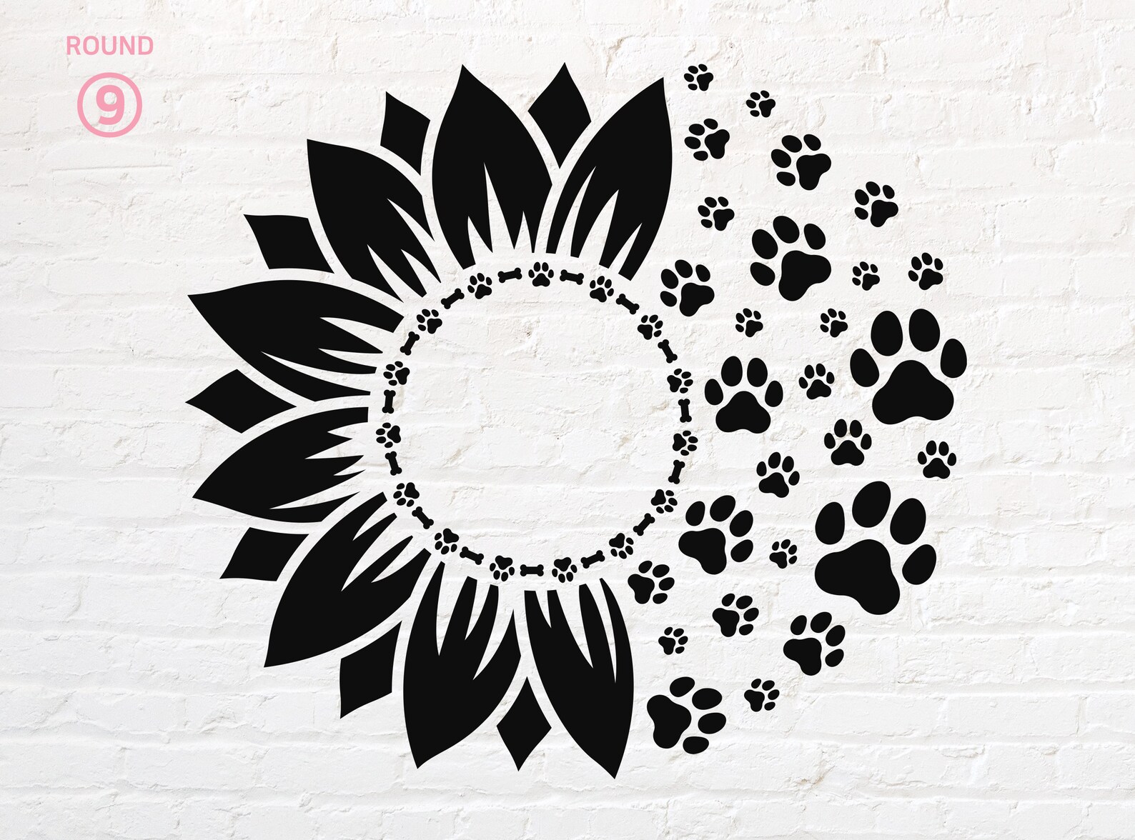 Dog Paw Sunflower Svg Png Dxf Eps Pdf Etsy Australia