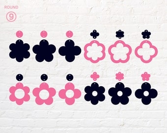 Basic earring, Flower earring svg, png, dxf, eps, pdf