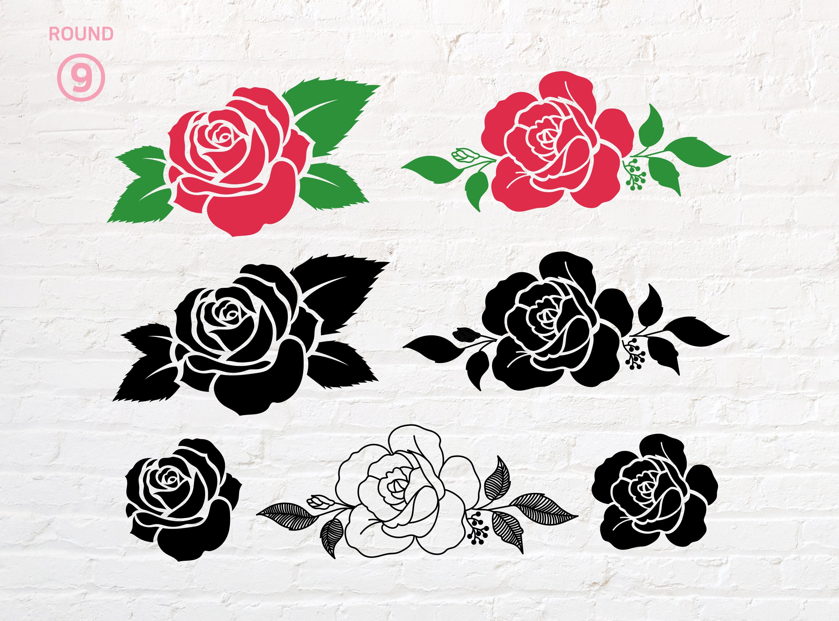 Svg Mini Roses Rose Svg, Png, Dxf, Eps, Pdf - Etsy