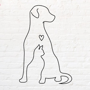 Hund und Katze Umrisse svg, png, dxf, eps, pdf