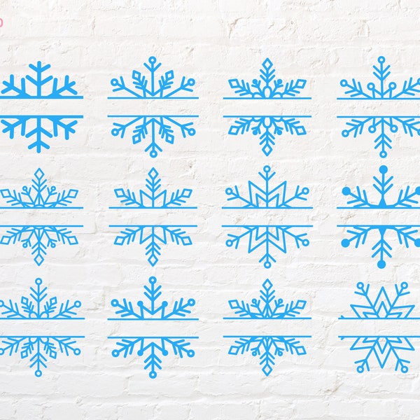 Snowflake Split svg, png, dxf, eps, pdf