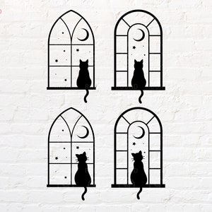Ventana Gato svg, png, dxf, eps, pdf