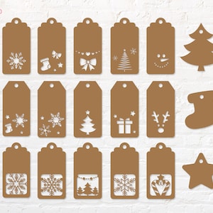 Étiquette de cadeau de Noël svg, png, dxf, eps, pdf