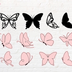 Contour papillon svg, png, dxf, eps, pdf