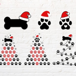 Christmas Dog Paw svg, png, dxf, eps, pdf