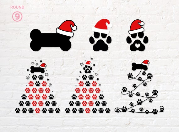 Christmas Dog Paw svg, png, dxf, eps, pdf