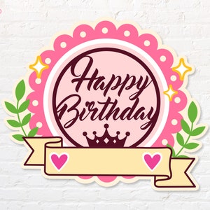 Birthday Cake Topper svg, png, dxf, eps, pdf