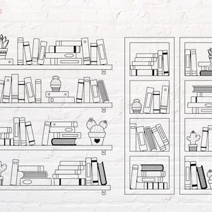 Bookshelf svg, Bookcase svg, png, dxf, eps, pdf