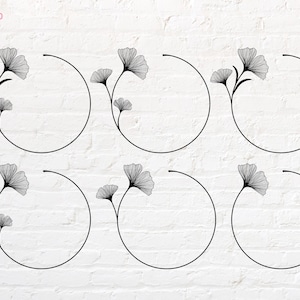 Feuille de ginkgo cercle svg, png, dxf, eps, pdf