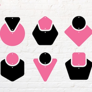 Op de afbeelding: Zes verschillende geometrische vormen met een roze cirkel of vierkant in een zwarte vorm. De vormen zijn een cirkel, een zeshoek, een ruit, een zeshoek, een driehoek en een vijfhoek. De tekst "ROUND 9" staat in de linkerbovenhoek van de afbeelding.