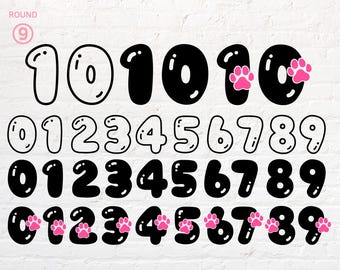 Bubble Font Alphabet svg, Dog Paw font, Cute Animal foot, png, dxf, eps, pdf