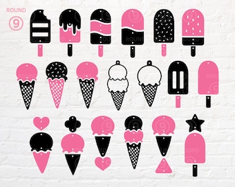 Ice cream Earring svg, png, dxf, eps, pdf