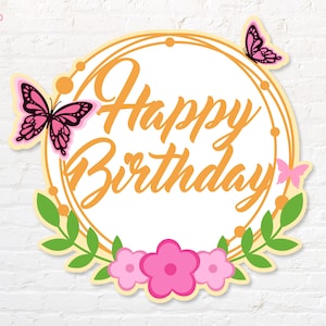Schmetterling Geburtstag Cake Topper svg, png, dxf, eps, pdf