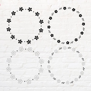 Flower Circle Frame svg, png, dxf, eps, pdf