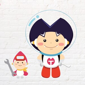 Space janitor, cute Character png, eps, pdf