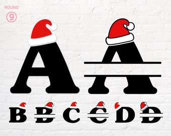Christmas Alphabet svg, Christmas Alphabet Split svg. png, dxf, eps, pdf
