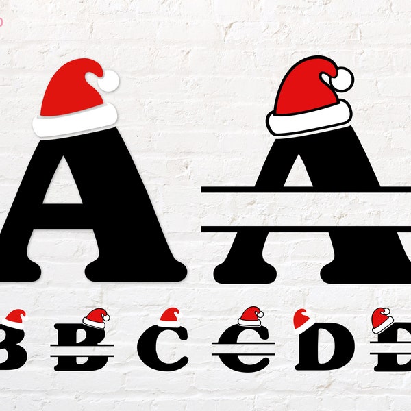 Christmas Alphabet svg, Christmas Alphabet Split svg. png, dxf, eps, pdf