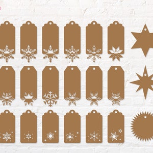Weihnachten Schnee Geschenkanhänger svg, png, dxf, eps, pdf