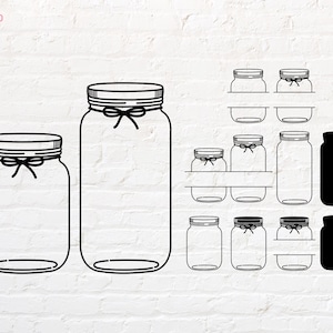 Mason jar svg, Mason jar split svg, png, dxf, eps, pdf