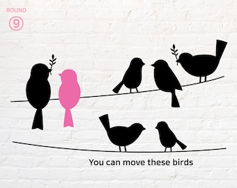 Bird svg, Bird on a line svg, png, dxf, eps, pdf