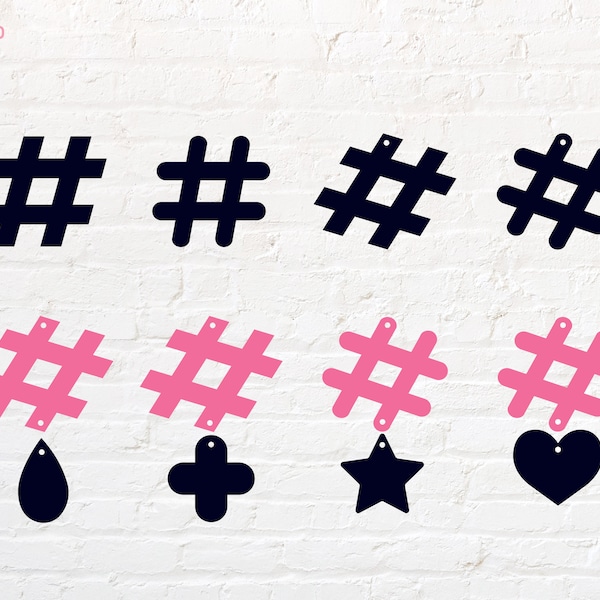 Hashtag Earrings Etsy