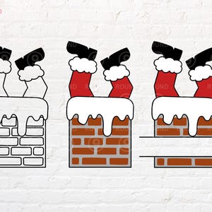 Santa Chimney svg, Santa Legs svg, png, dxf, eps, pdf